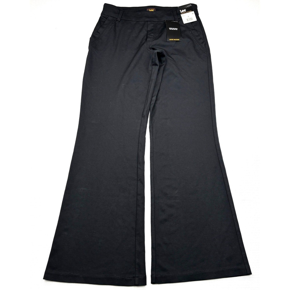 NWT Lee Womens Small Black Bootcut Pants Comfort Waistband Stretch Work Trousers